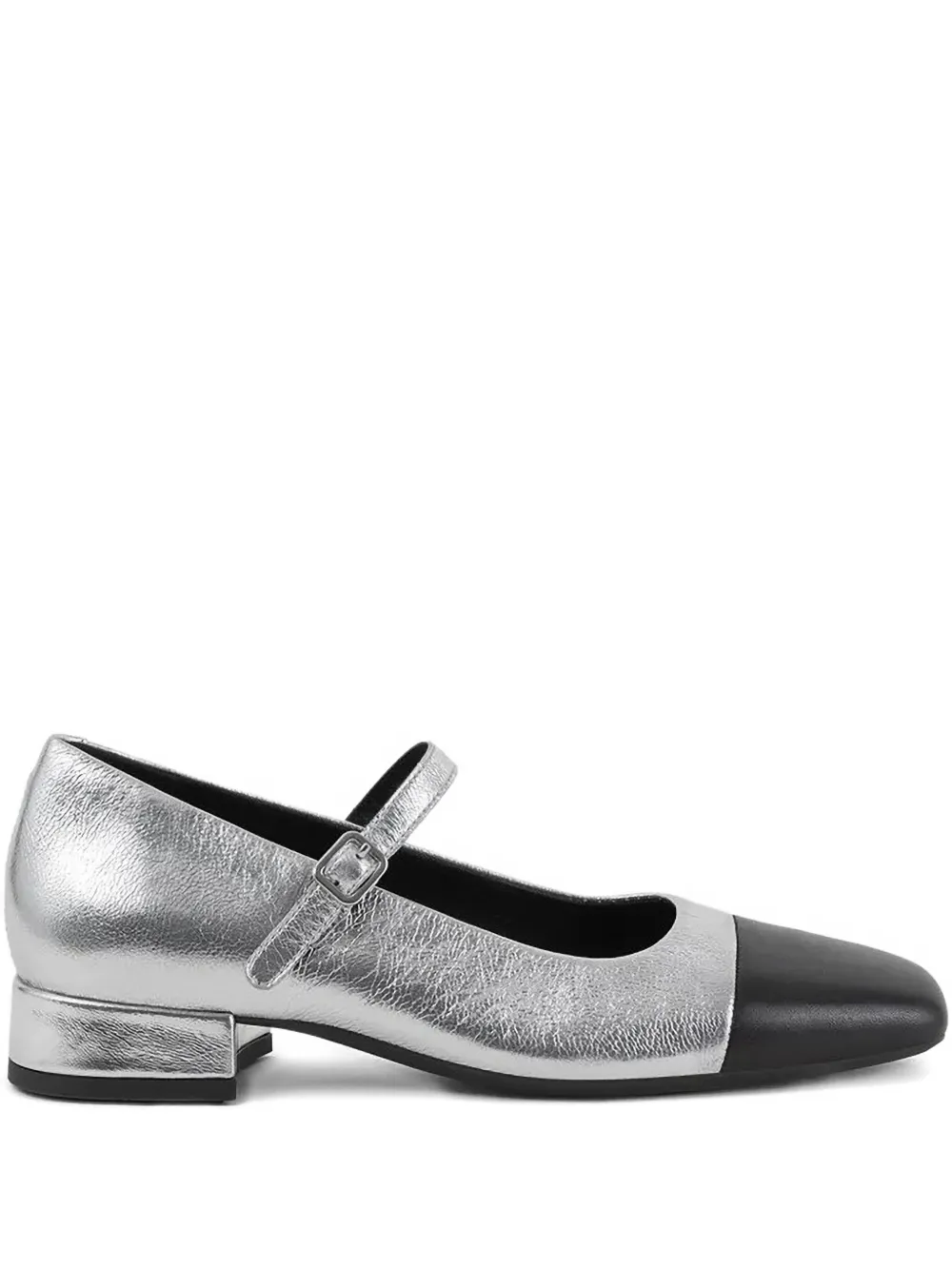 VAGABOND 25mm Debbi metallic-leather pumps Silver