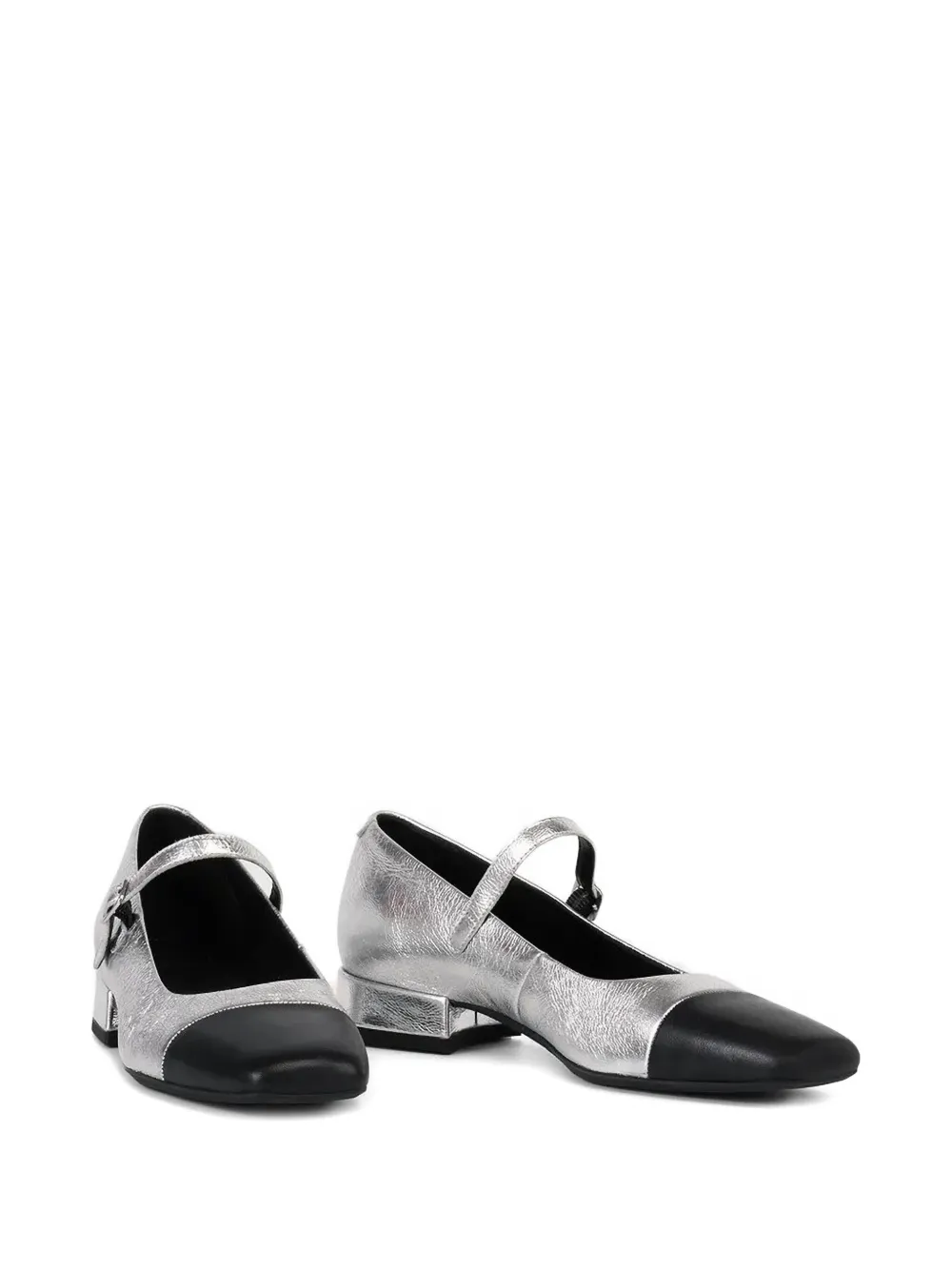 VAGABOND 25mm Debbi metallic-leather pumps Silver