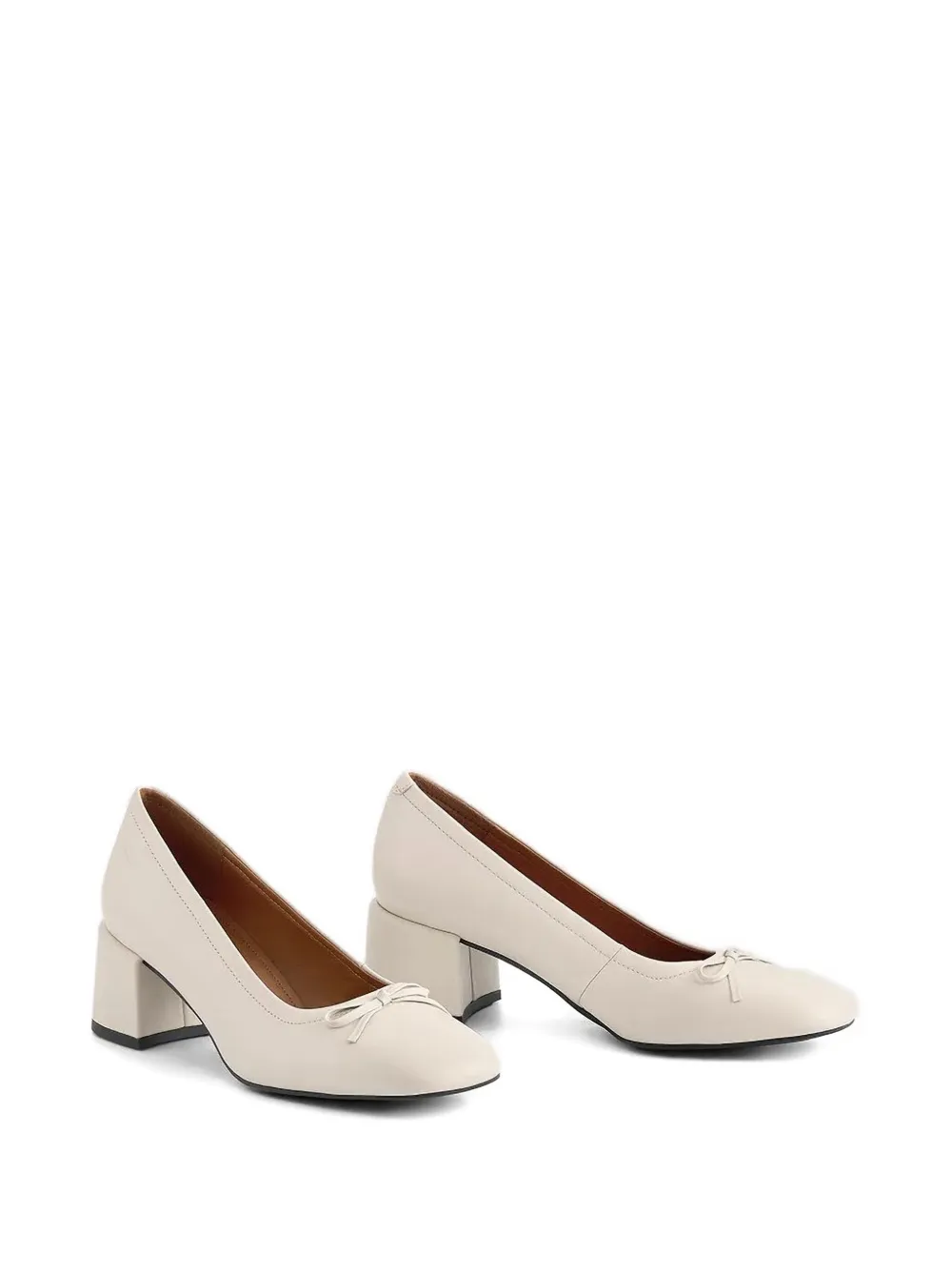 VAGABOND 55mm Adison block-heel bow pumps Neutrals