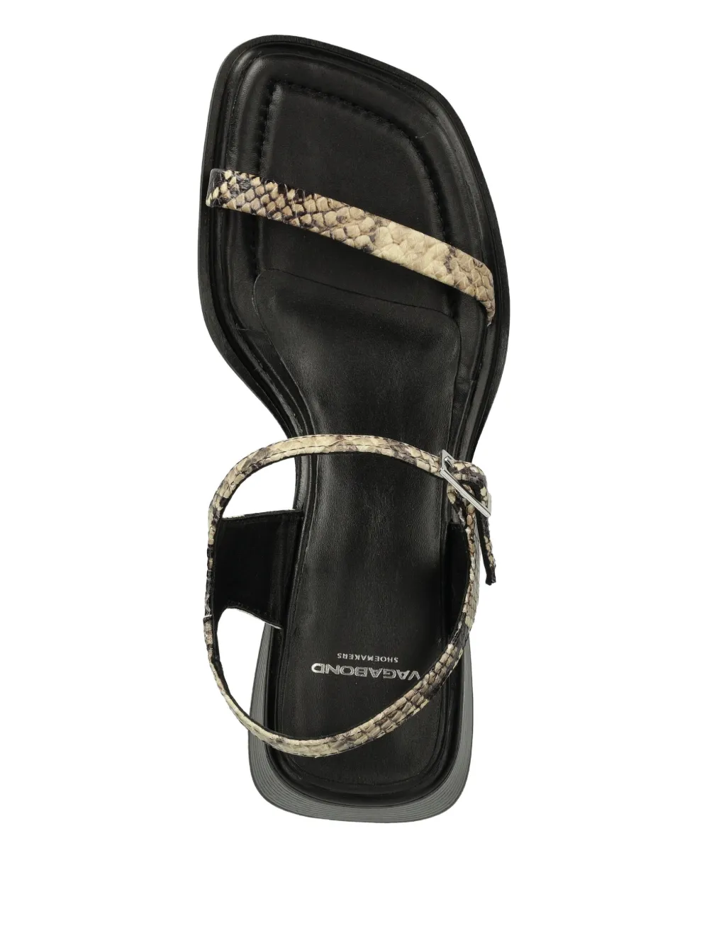 VAGABOND Ines snakeskin block-heel sandals Neutrals