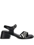VAGABOND 53mm Ines zebra-print block-heel sandals - White