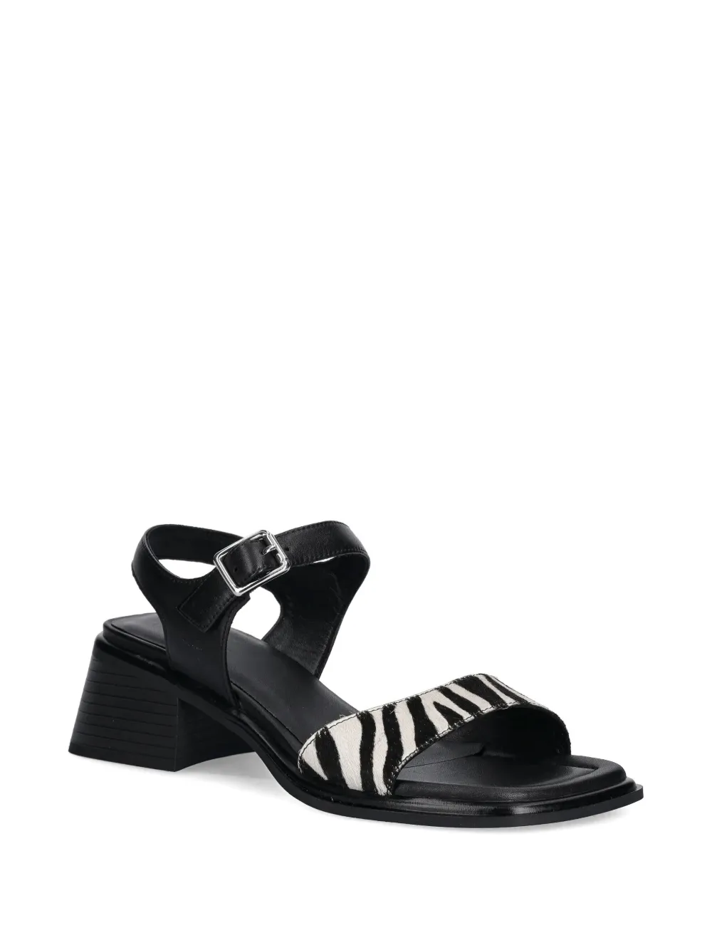 VAGABOND 53 mm Ines sandalen met blokhak en zebraprint Wit