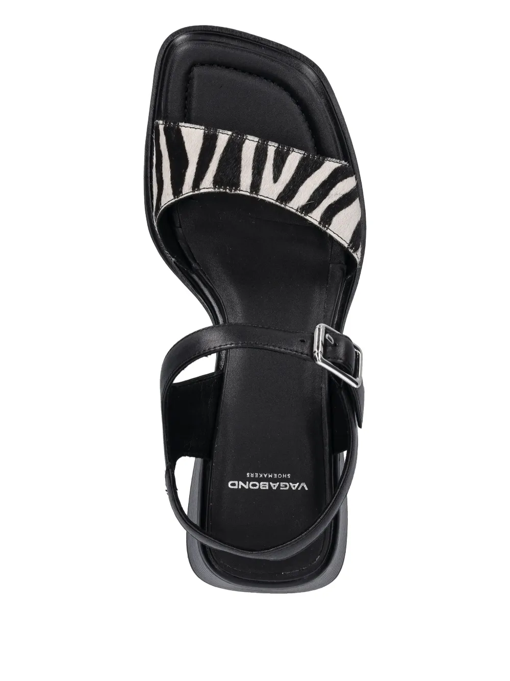 VAGABOND 53 mm Ines sandalen met blokhak en zebraprint Wit