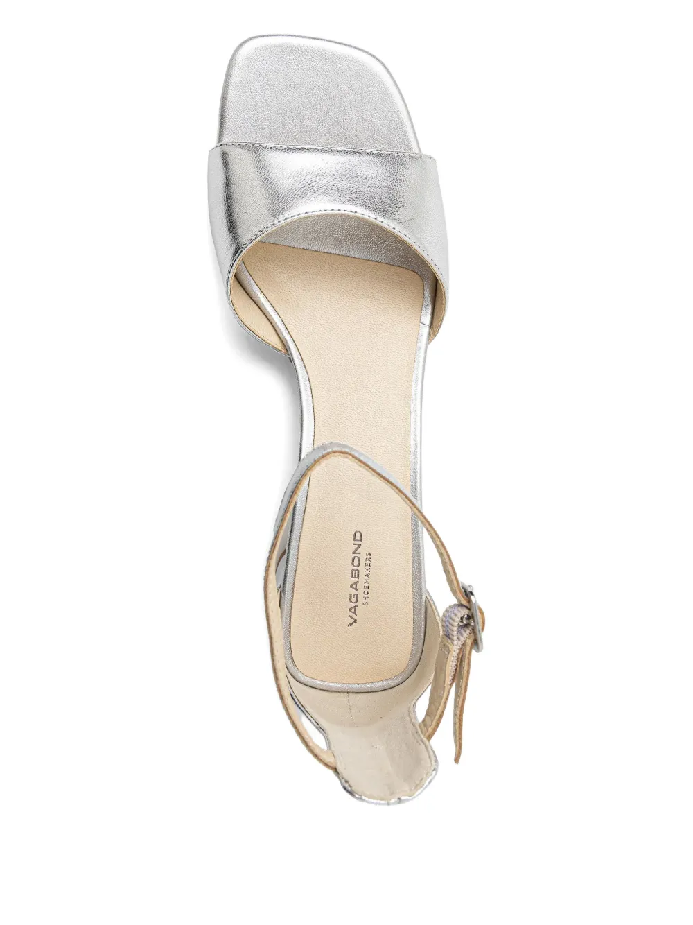 VAGABOND 45mm Piper ankle-strap block-heel sandals Silver