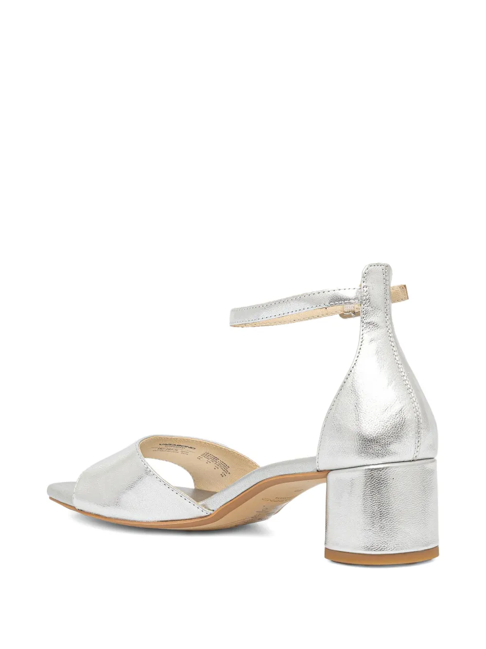 VAGABOND 45mm Piper ankle-strap block-heel sandals Silver