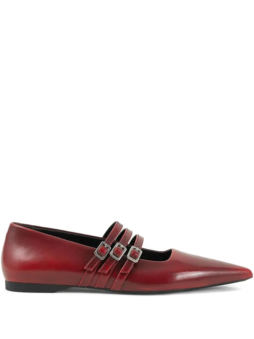 VAGABOND Hermine ballerina's met puntige neus en gesp Rood