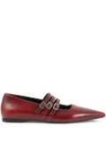 VAGABOND Hermine pointed-toe buckled ballet flats - Red