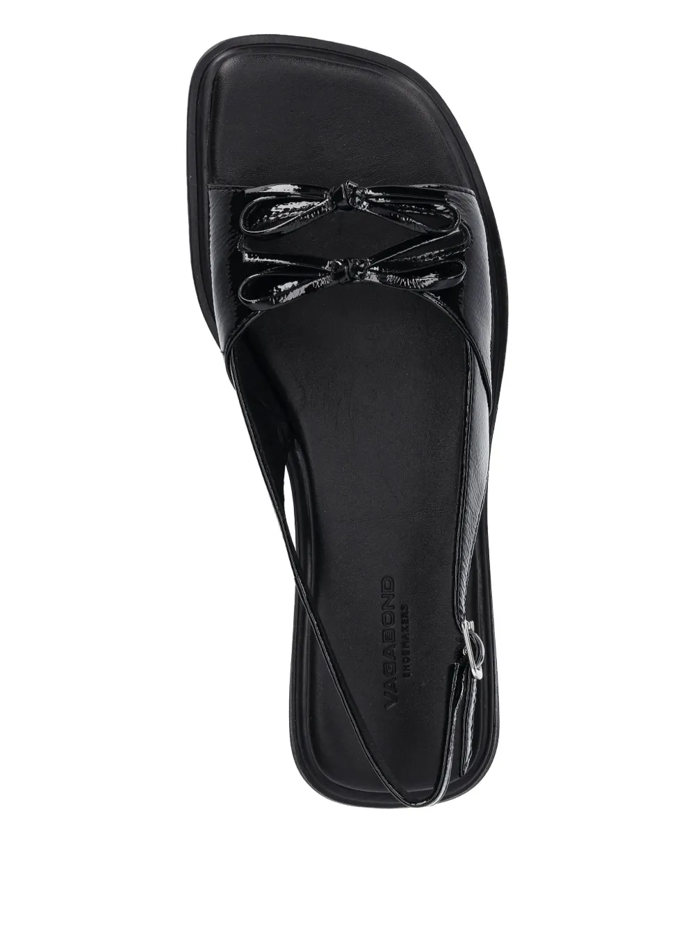 Vagabond Izzy Patent-leather Bow Sandals In Black