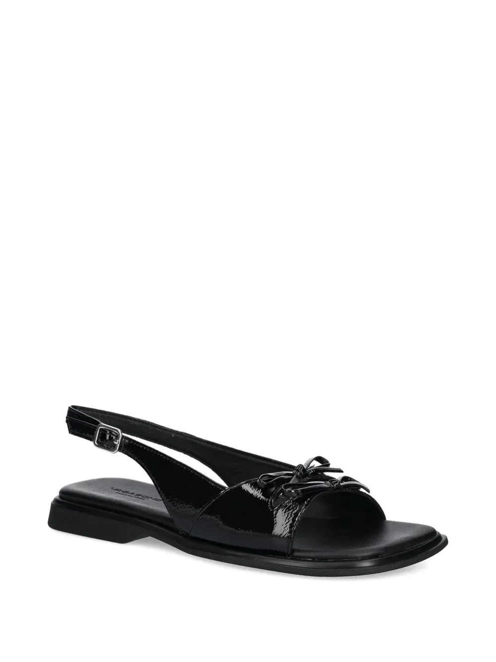 Vagabond Izzy Patent-leather Bow Sandals In Black