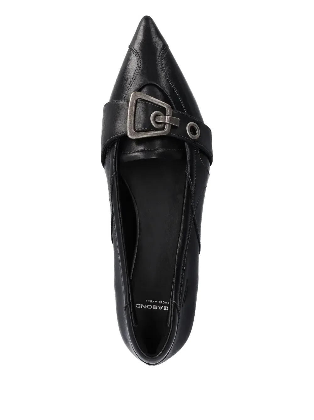 Vagabond Hermine Buckled Pointed Ballet Flats In Black
