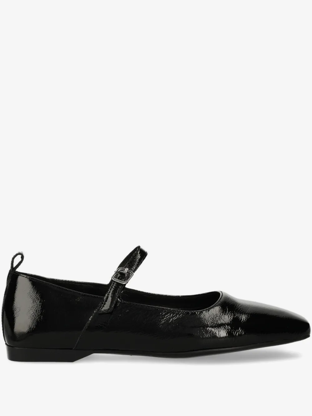 Delia patent-leather buckled ballet flats
