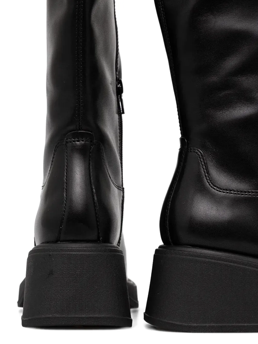 Vagabond Zip-detail Block-heel Knee-high Boots In Black