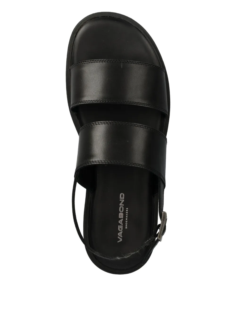 VAGABOND Platte leren sandalen Zwart