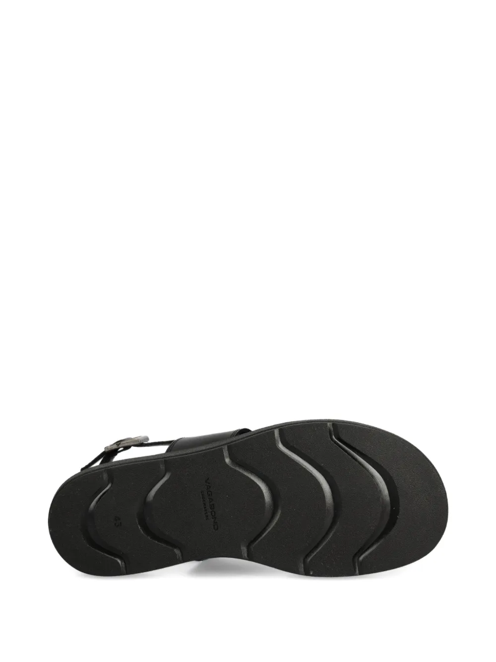 VAGABOND Platte leren sandalen Zwart