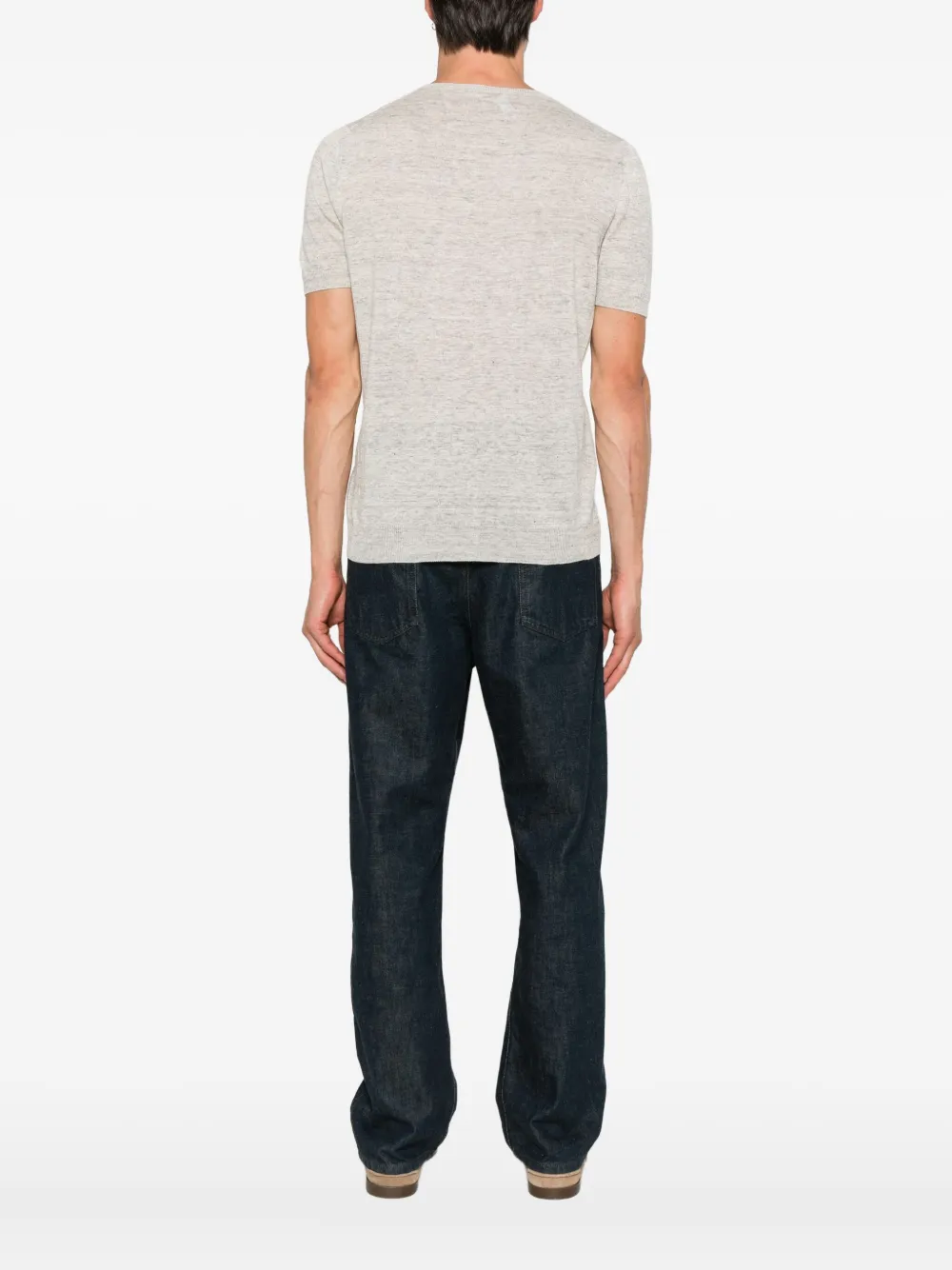 Gran Sasso Linnen T-shirt met korte mouwen Grijs