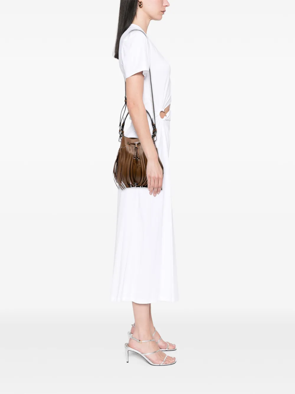 Prada Pre-Owned 2000-2013 Soft Calf Fringe Bucket Bag satchel | Pre-Owned | Image 2