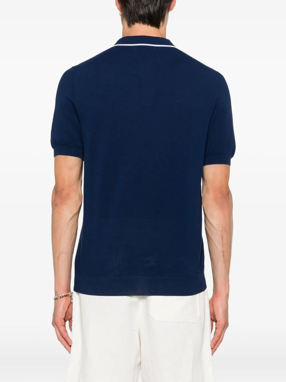 Gran Sasso T-shirt met polokraag en korte mouwen Blauw