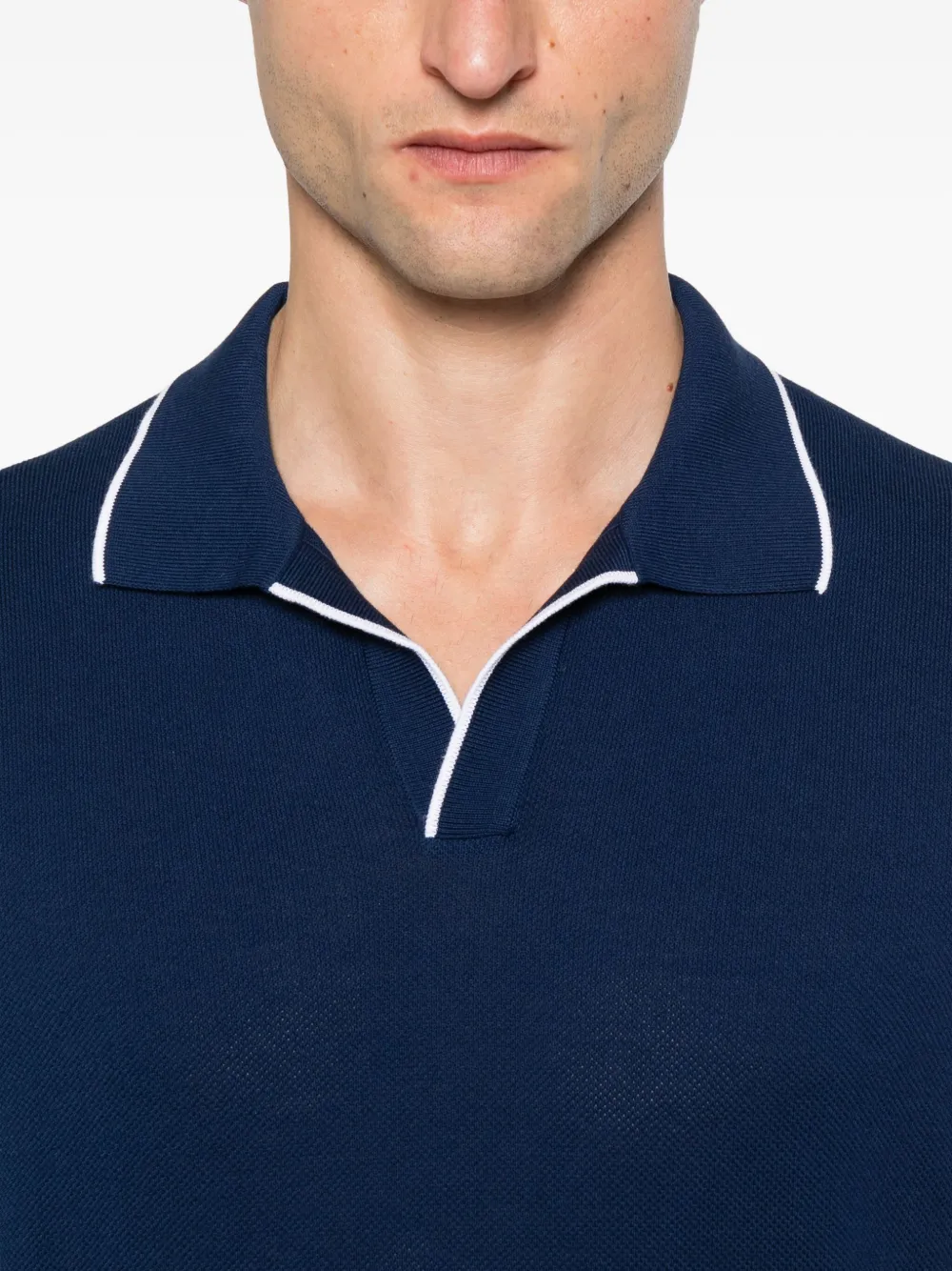Gran Sasso T-shirt met polokraag en korte mouwen Blauw