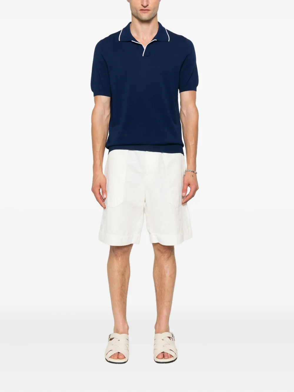 Gran Sasso T-shirt met polokraag en korte mouwen - Blauw