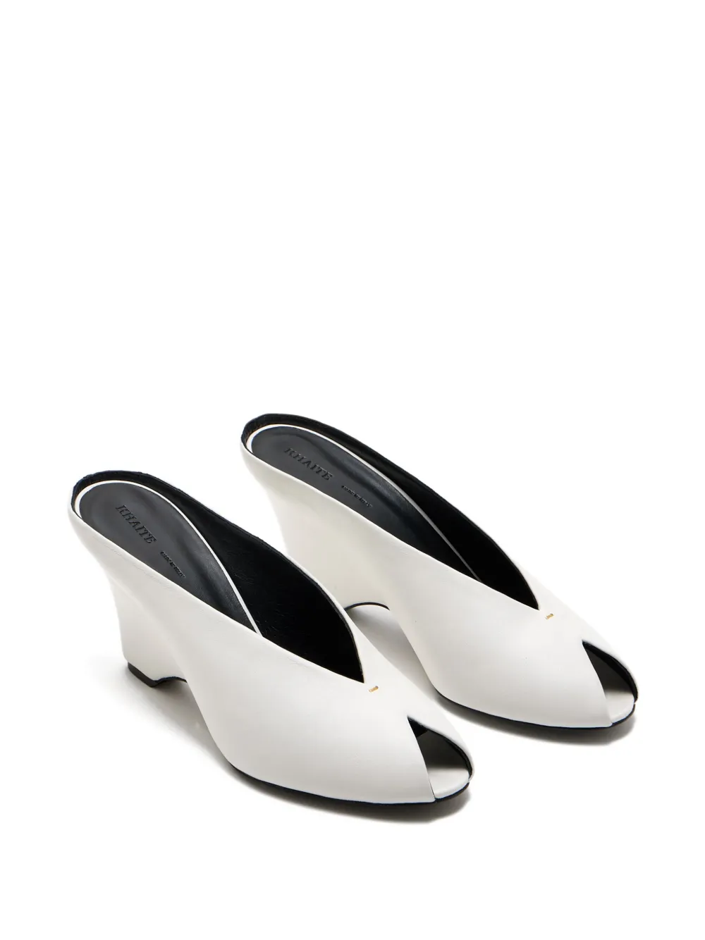 Khaite 75mm Open-toe Wedge Sandal In White