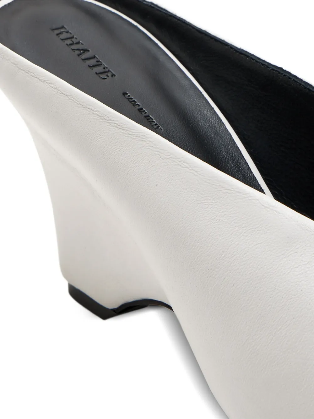 KHAITE 75mm open-toe wedge sandals White