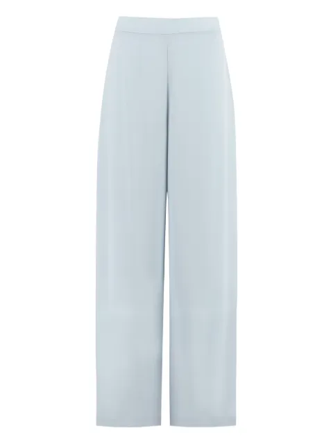 Clips elastic-waist wide-leg trousers