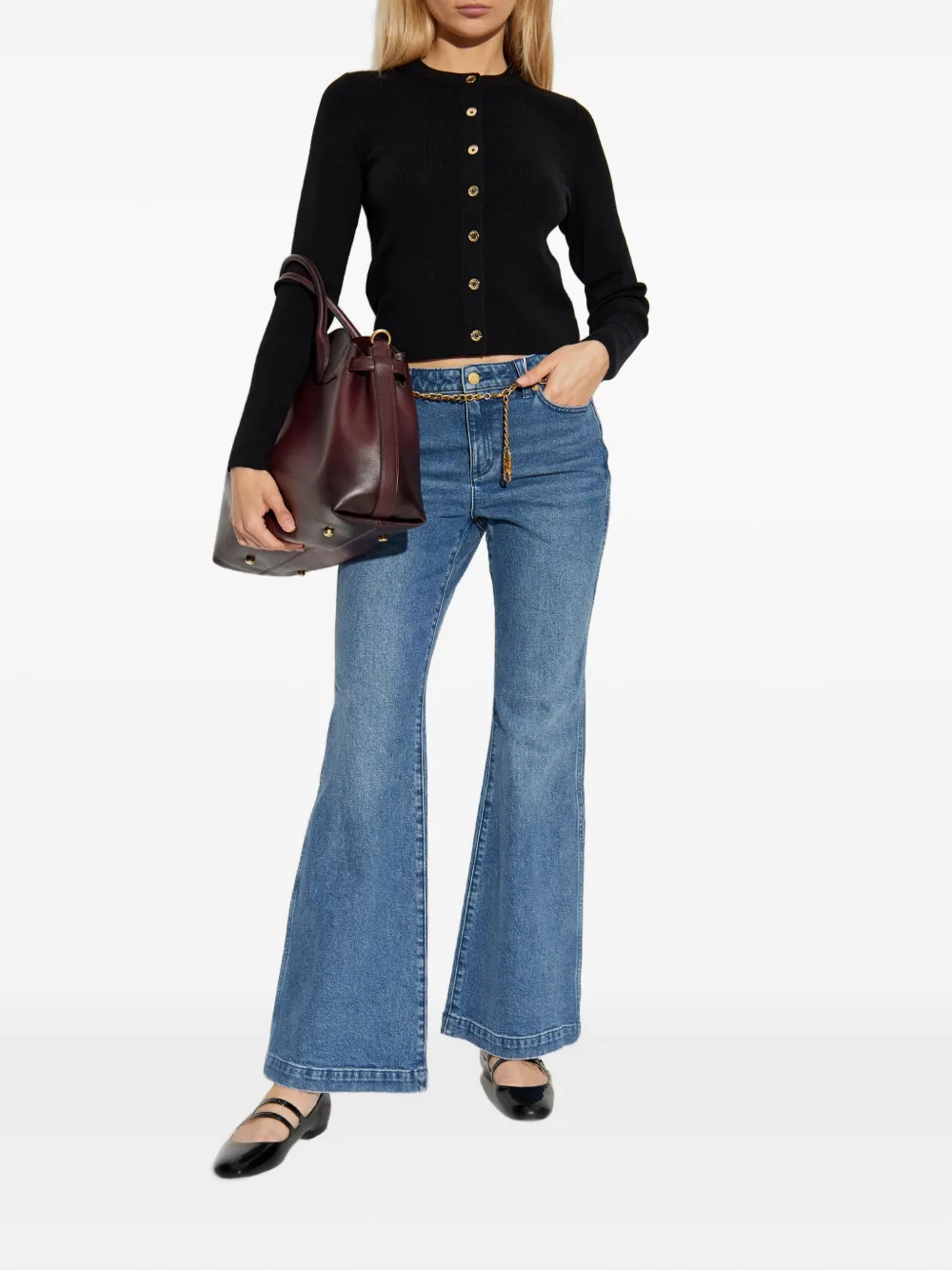 Michael Michael Kors ribbed gold-button cardigan | Cárdigans | Image 2