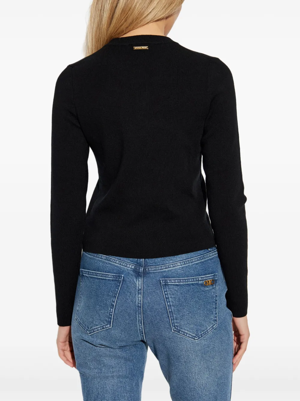 Michael Kors Geribbeld vest met gouden knopen Zwart