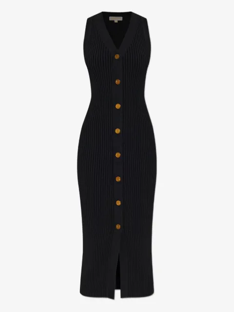Michael Kors vestido tejido de canalé con cuello en V