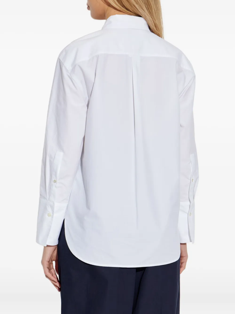 Kenzo Boke Flower-embellished cotton shirt Wit