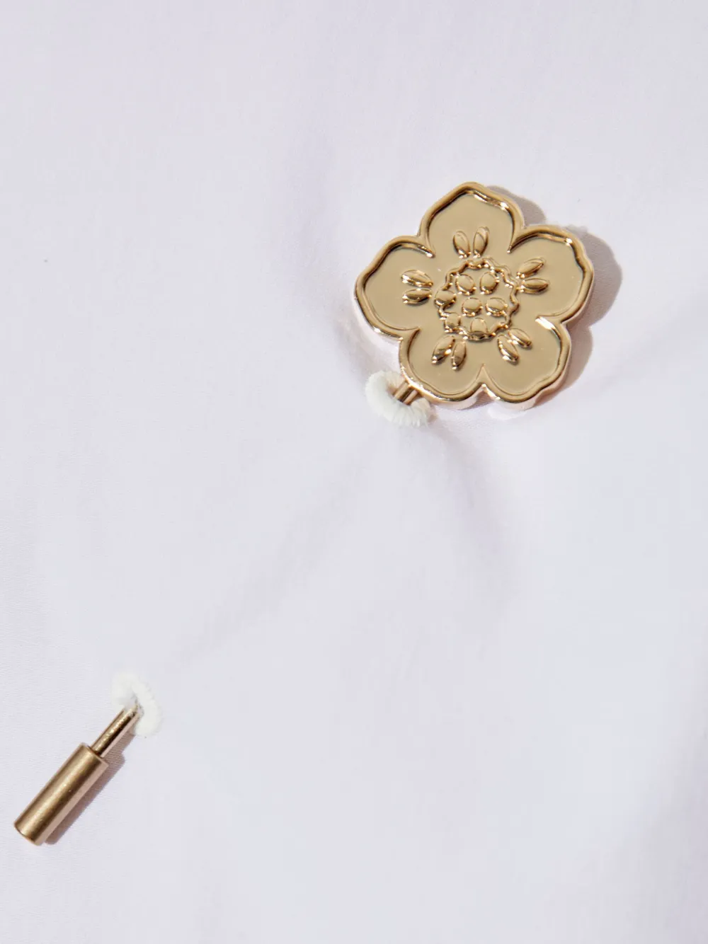 Kenzo Boke Flower-embellished cotton shirt Wit