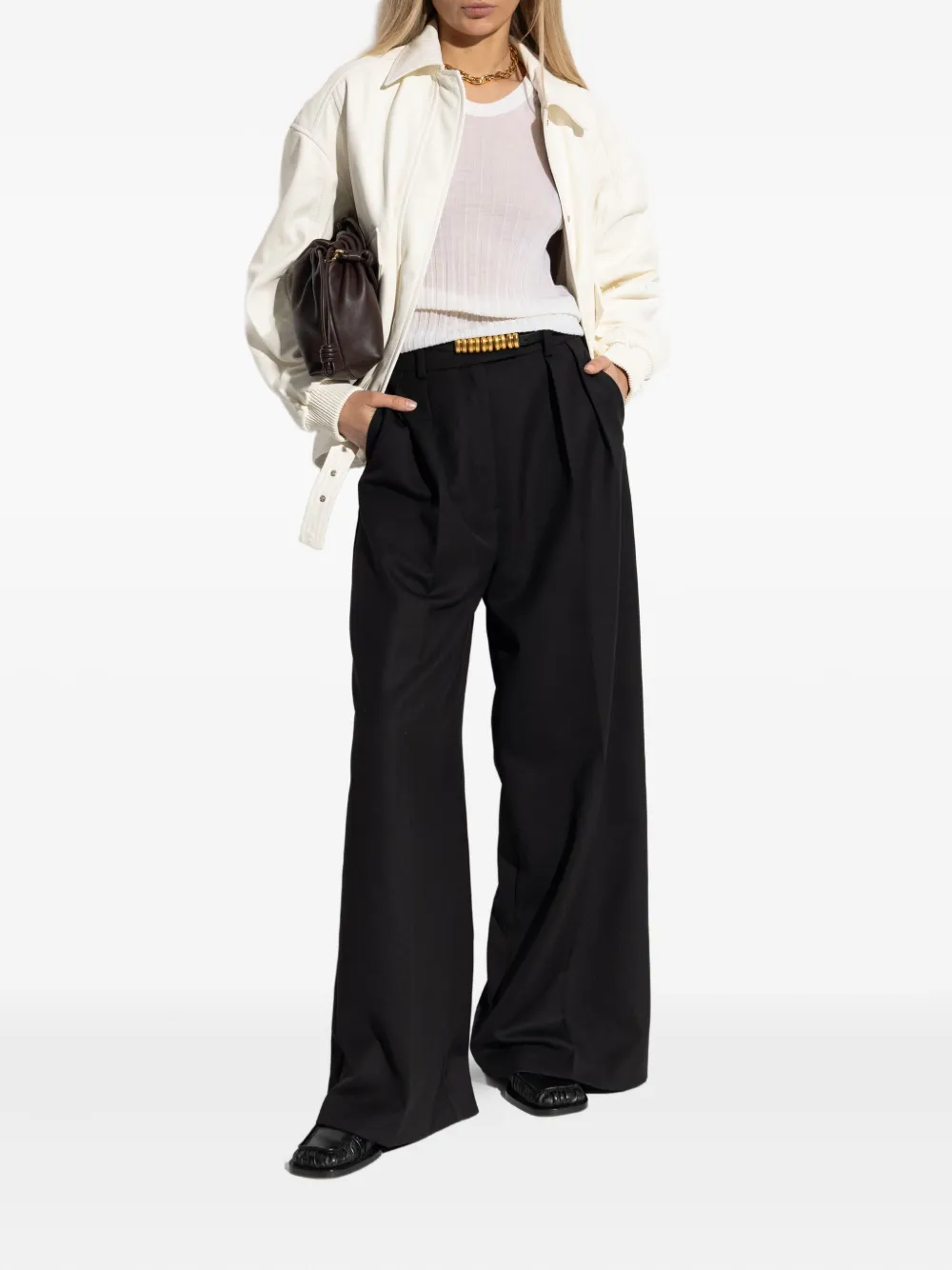 IRO Manka belted leather jacket Wit