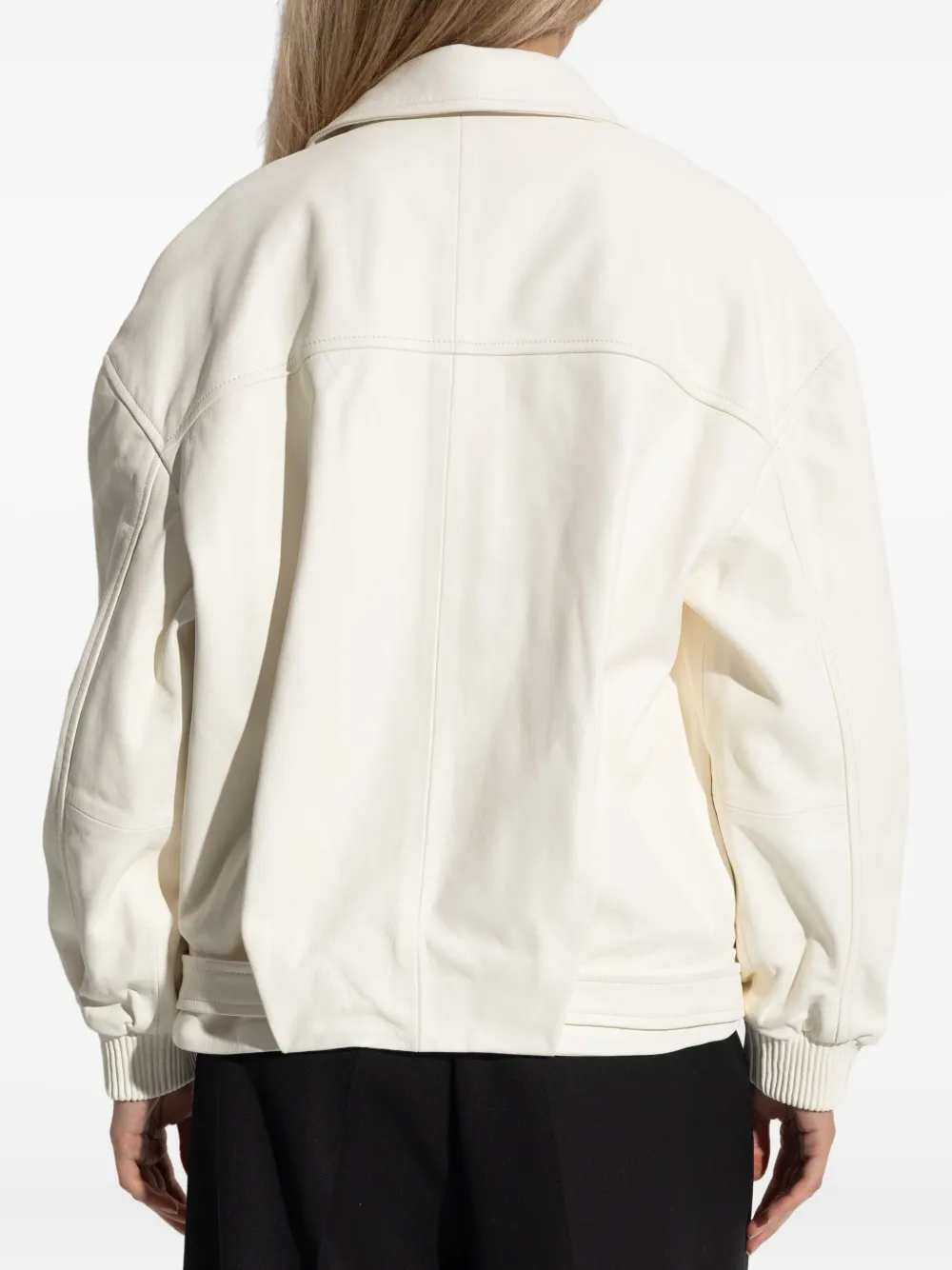 IRO Manka belted leather jacket Wit
