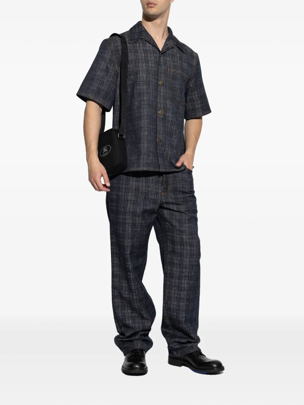 Burberry Geruite jeans Blauw