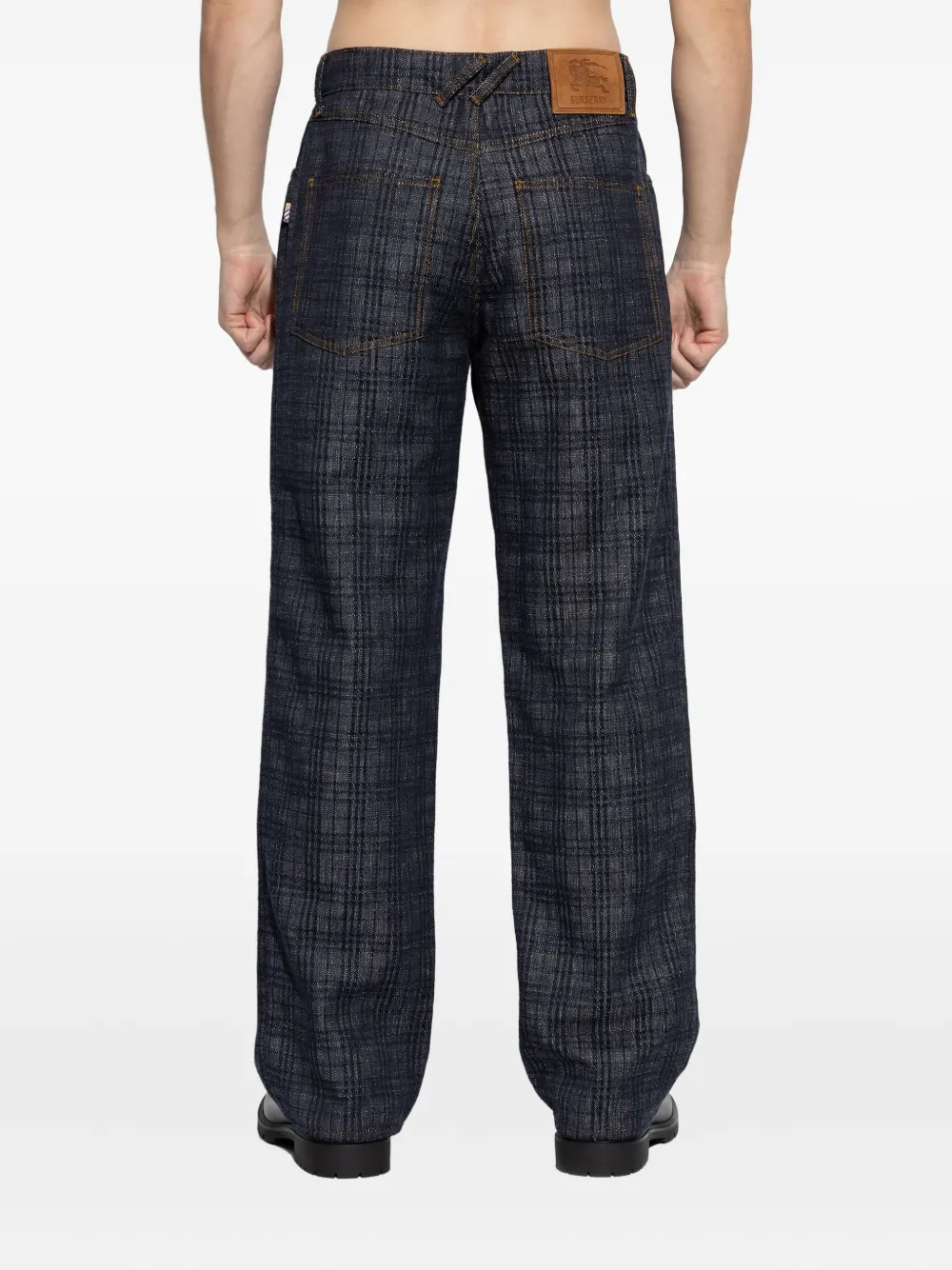 Burberry Geruite jeans Blauw