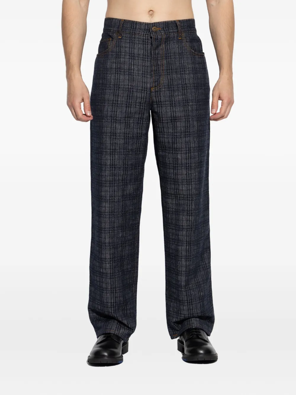 Burberry Geruite jeans Blauw