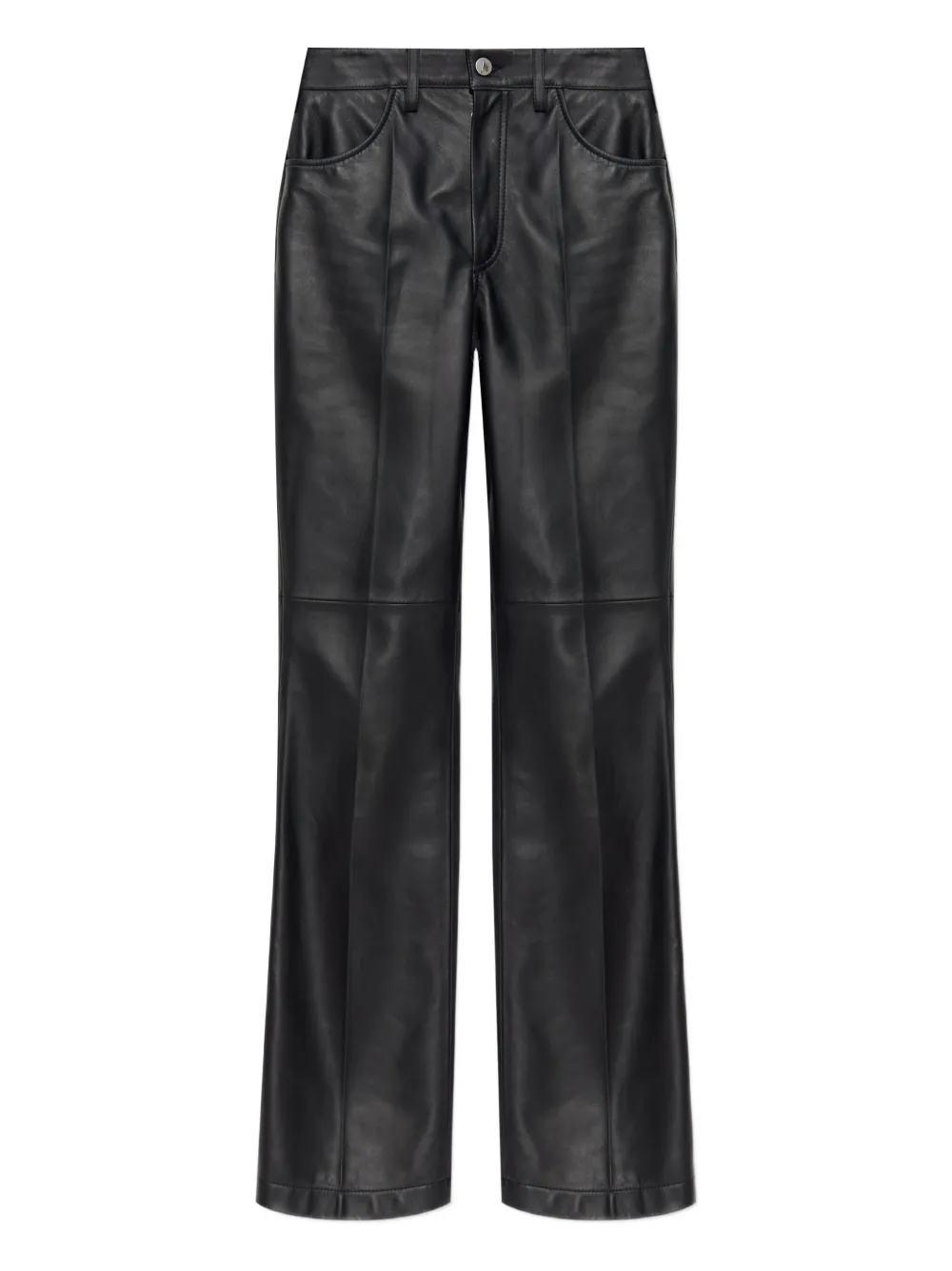 The Attico panelled leather trousers Zwart