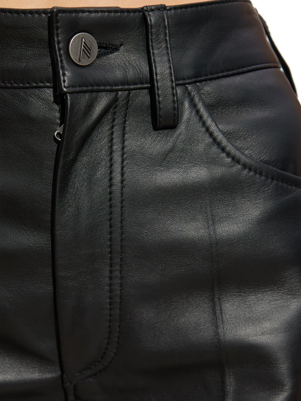 The Attico panelled leather trousers Zwart