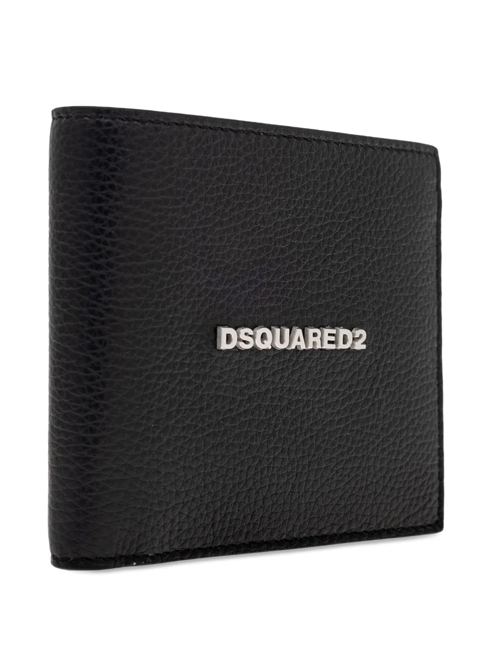 DSQUARED2 logo-plaque leather wallet Zwart