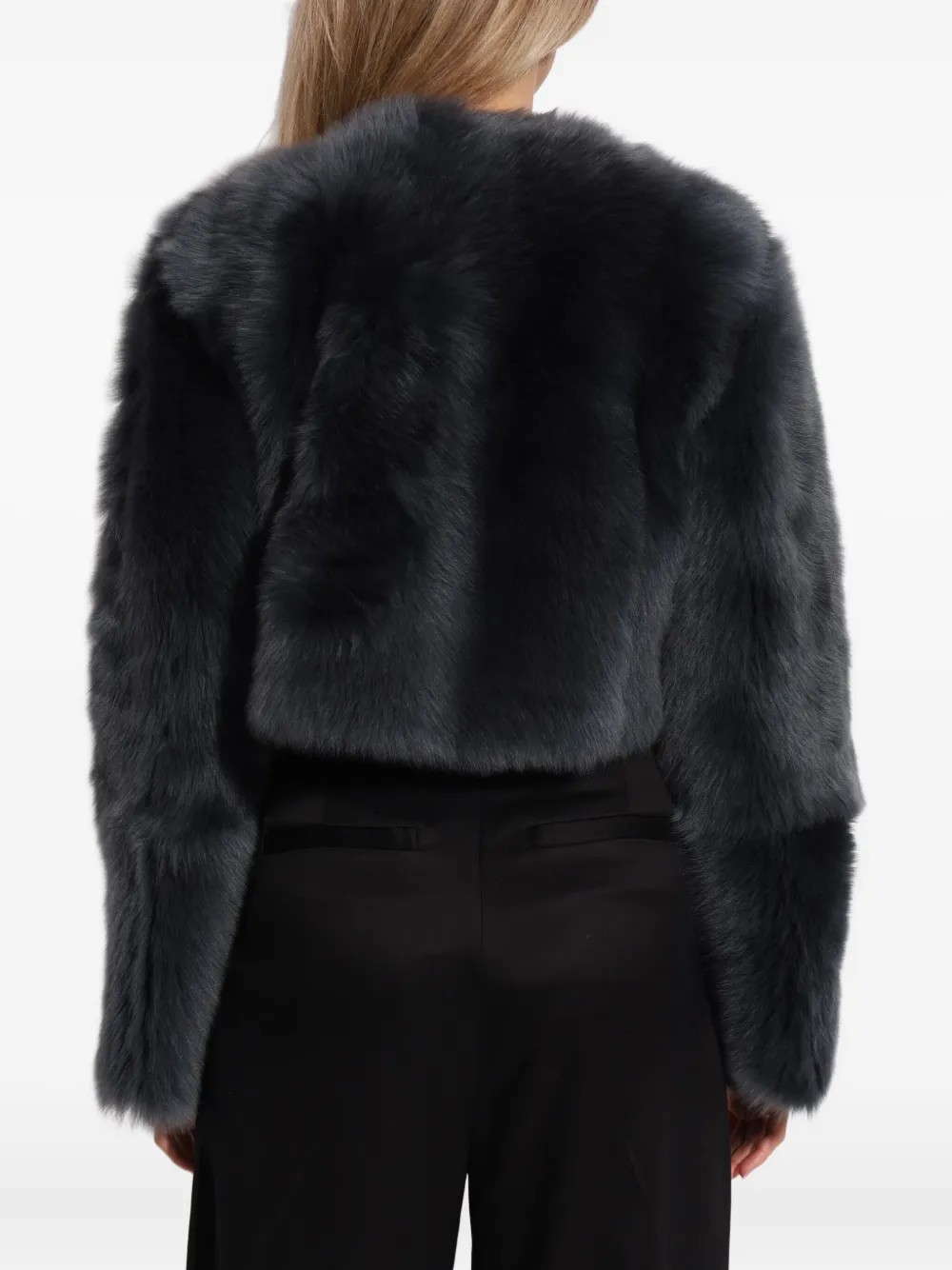 IRO sheepskin cropped jacket Zwart