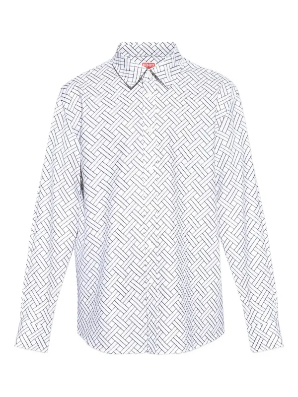 Kenzo ジオメトリックパターン シャツ | ホワイト | FARFETCH JP