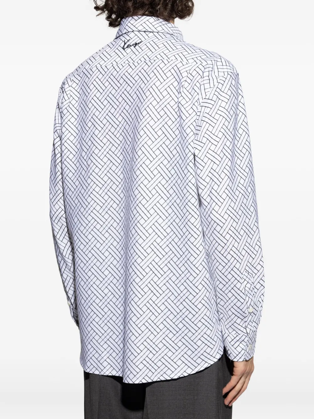 Kenzo geometric-pattern shirt Wit