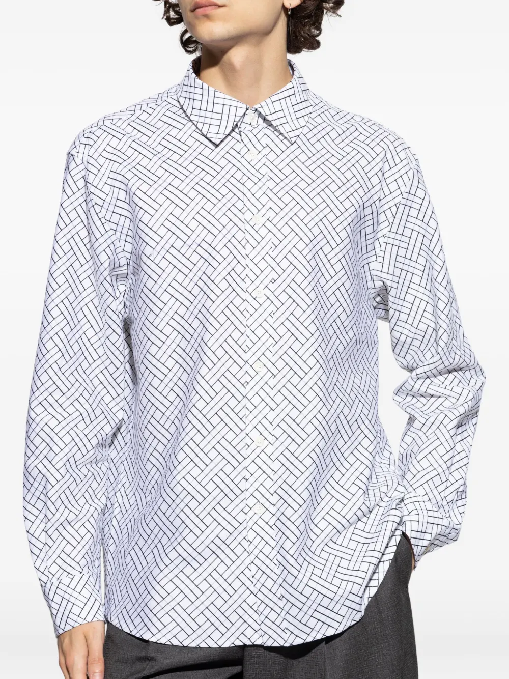 Kenzo geometric-pattern shirt Wit