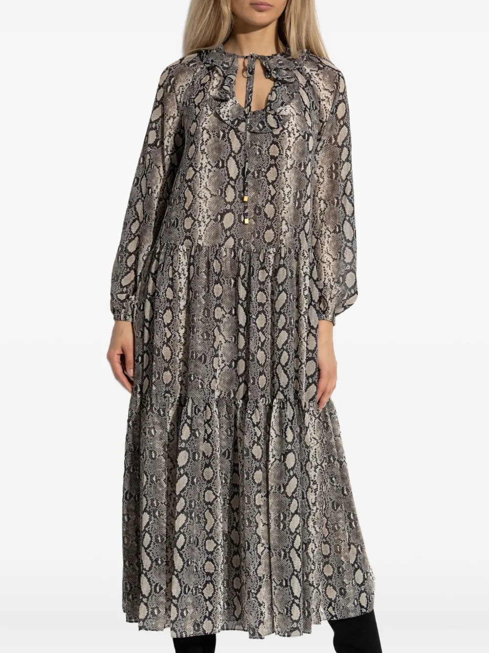 Michael Kors Midi-jurk met slangenprint Grijs