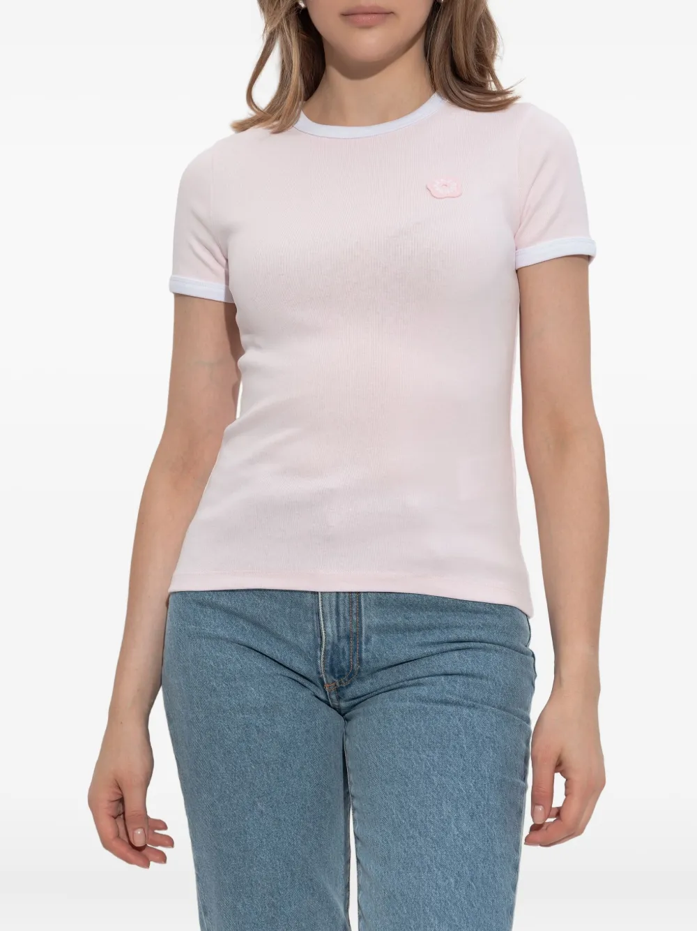 Kenzo Gots Boke Flower 2.0 ribbed top Roze