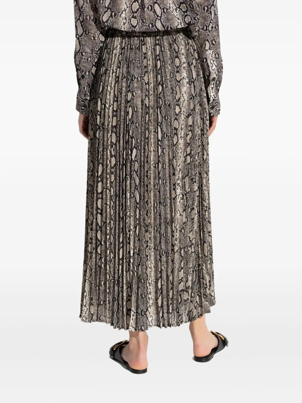 Michael Kors Geplooide rok met slangen-print Grijs