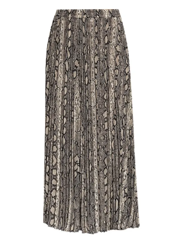 Michael Michael Kors Pleated snakeskin-print Skirt | Grey | FARFETCH