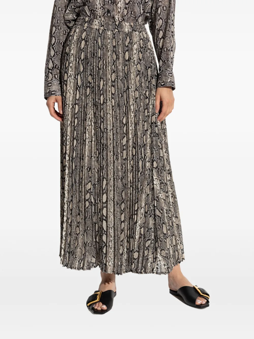 Michael Kors Geplooide rok met slangen-print Grijs