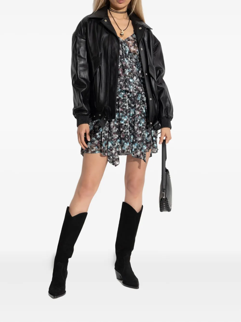 IRO belted leather jacket Zwart