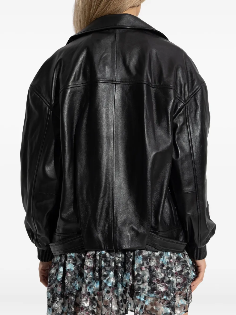 IRO belted leather jacket Zwart